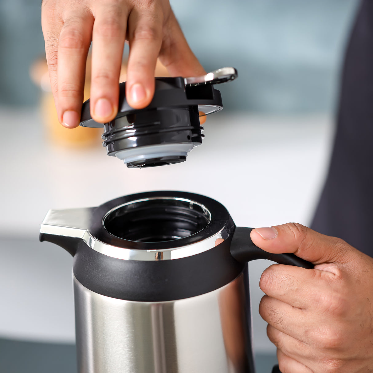 Geepas GVF27025  Stainless Steel Vacuum Flask | 1.9 L Capacity| Double Wall Insulation| Hot & Cold Beverage Flask Up to 24 Hours | Easy to Clean | 2-Year Warranty