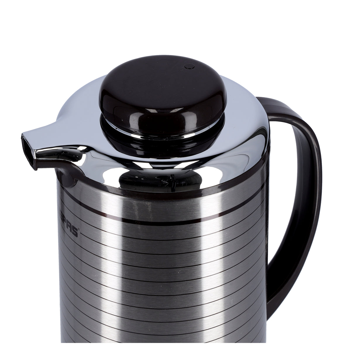 Geepas GVF5259 Vacuum Flask | 1.3L Capacity | Hot & Cold Beverage Insulation |Durable Plastic, Iron, Glass, Silica Gel Material | Mirror & Brown Finish |Leak-Proof Design