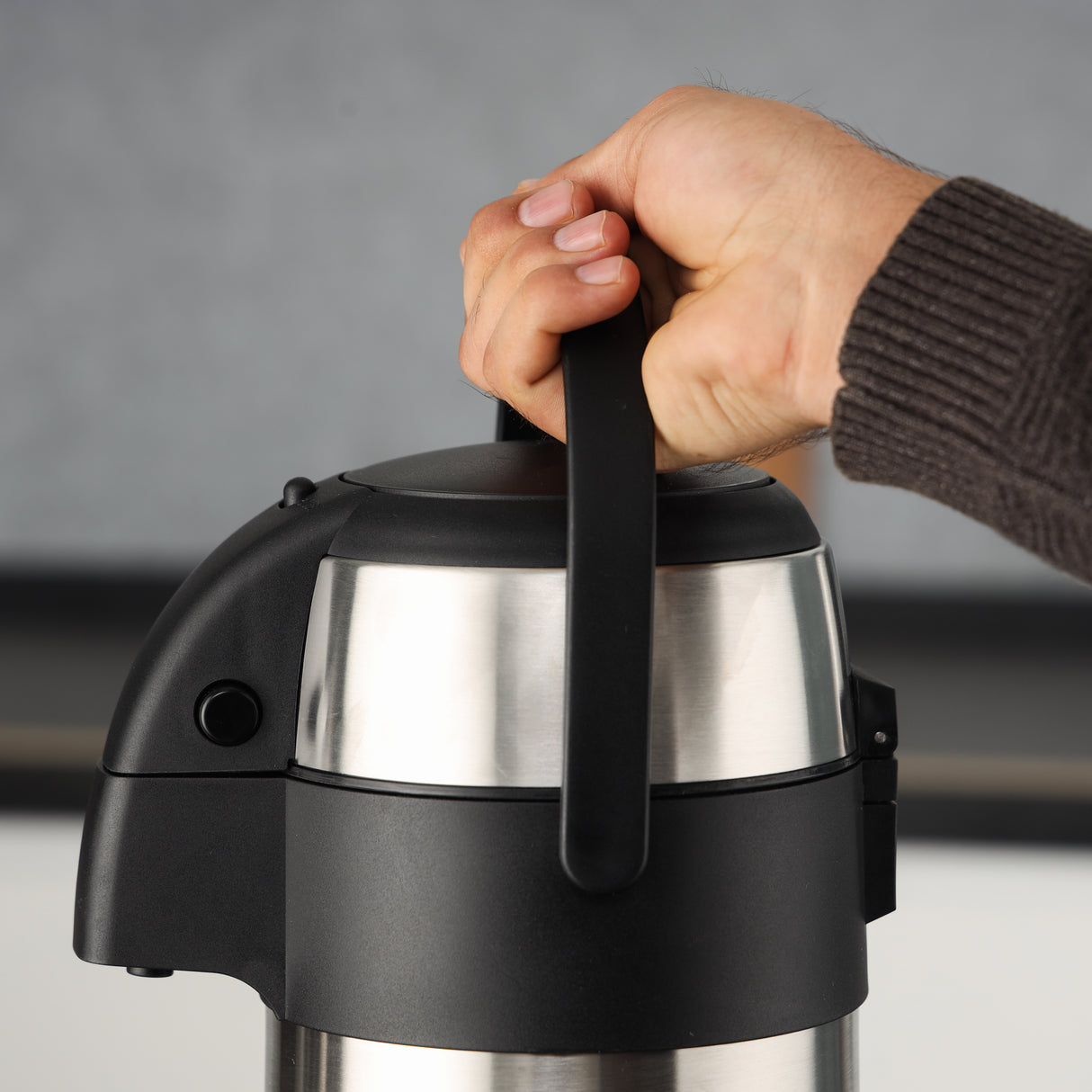 Geepas Stainless Steel Air Pot Flask, 3.5L Vacuum Flask, GVF5263 | Hot/Cold up to 24Hrs | Double-Walled Vacuum Flask for Coffee, Hot Water, Tea & More