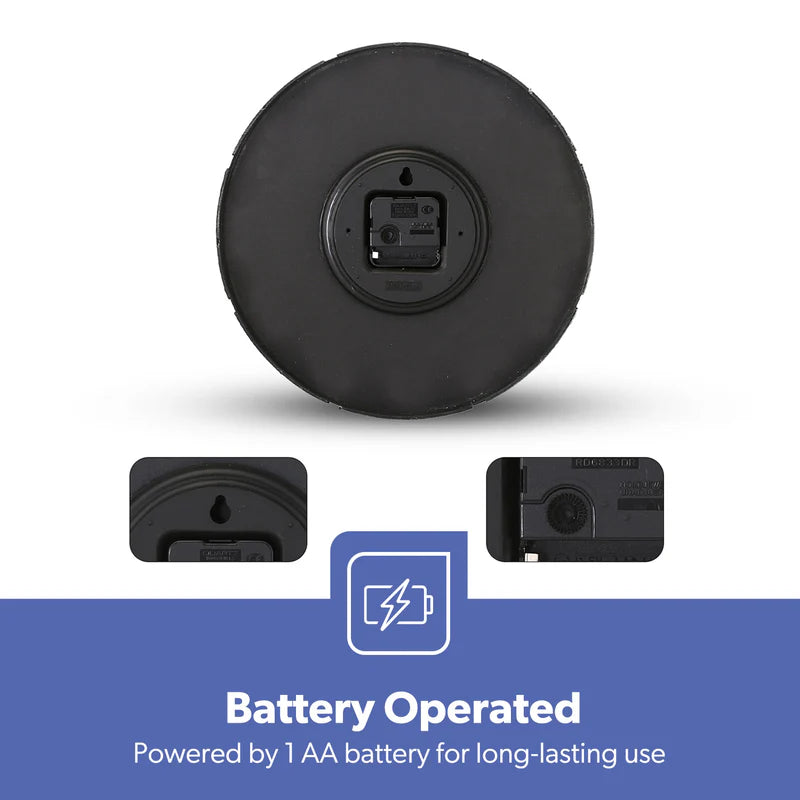 Geepas GWC26012 Wall Clock | Modern Design with 3D Silver Dial | Glass Cover| Electronic Plating Effect| Stylish & Durable Wall Clock for Home or Office| 2-Year Warranty