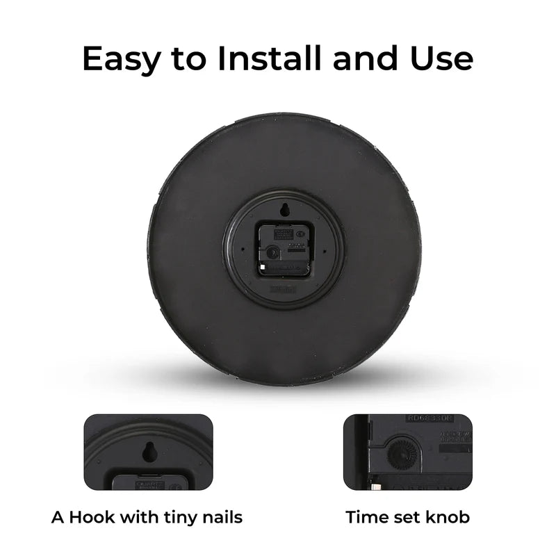 Geepas GWC26013 Wall Clock | Stylish 3D Rose Gold Dial with Glass Cover| Electronic Plating Effect| Precise Timekeeping | 2-Year Warranty | Ideal for Home & Office