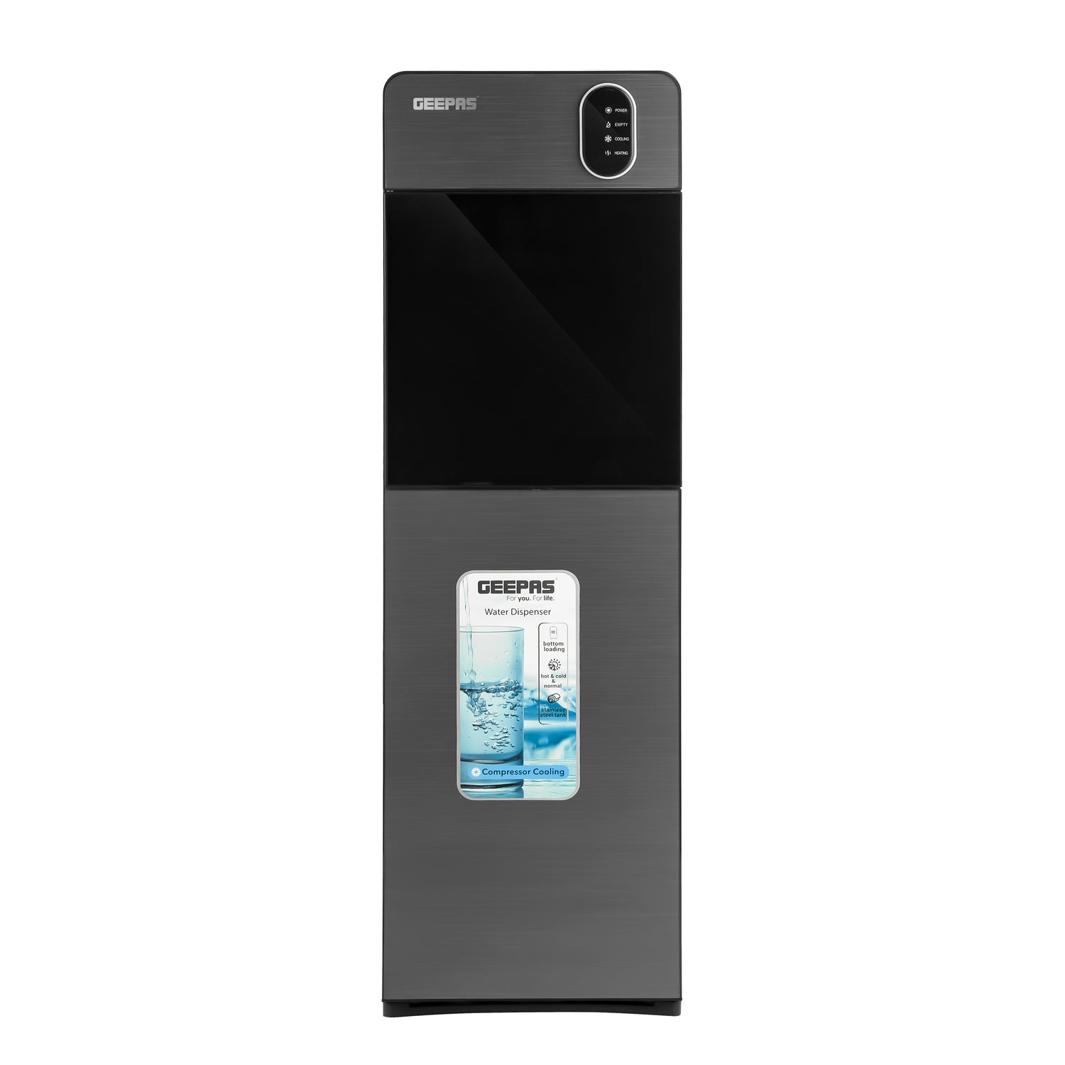 Geepas Bottom Loading Water Dispenser- GWD17037| Normal, Hot and Cold Function, Compressor Cooling, And 3 Taps| Cold Temperature: 4-12 Degrees Celsius