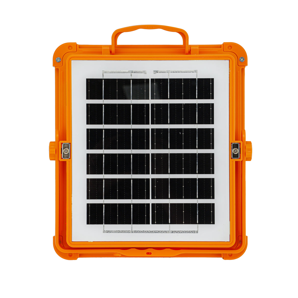 Geepas Rechargeable LED Work Light- GWL53042 | 448 LEDs, 1500lm with White, Warm, Blue & Red Lights | Solar Panel, Energy Saving, Durable, Orange Body | 2Year Warranty