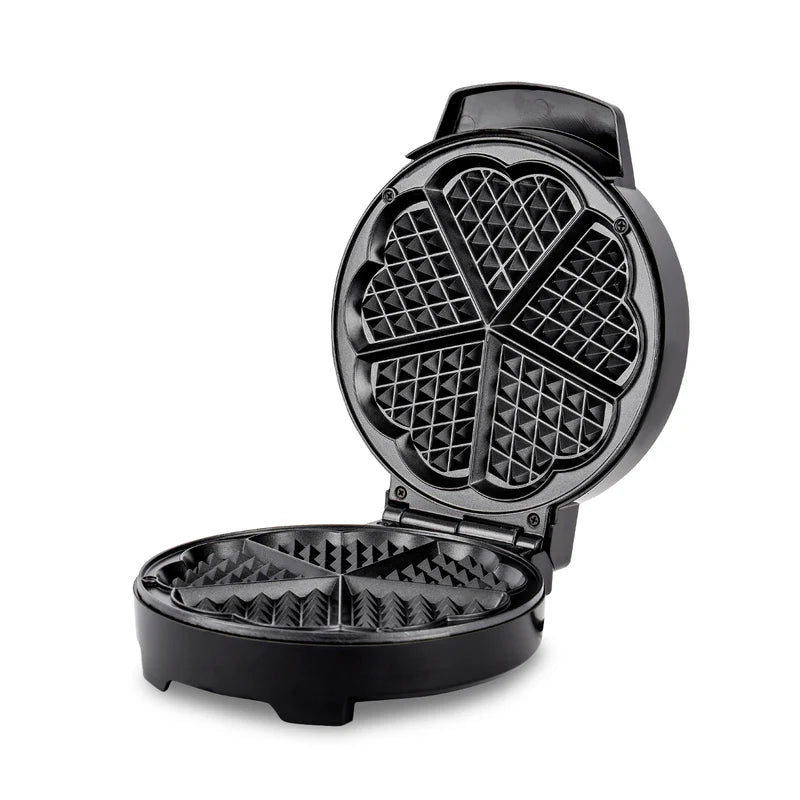 Geepas GWM36538 Heart Waffle Maker | 1000W Power| Adjustable Temperature Control | Non-Stick Cooking Plates | Cool-Touch Handle | Skid-Resistant Feet | 2 Years Warranty