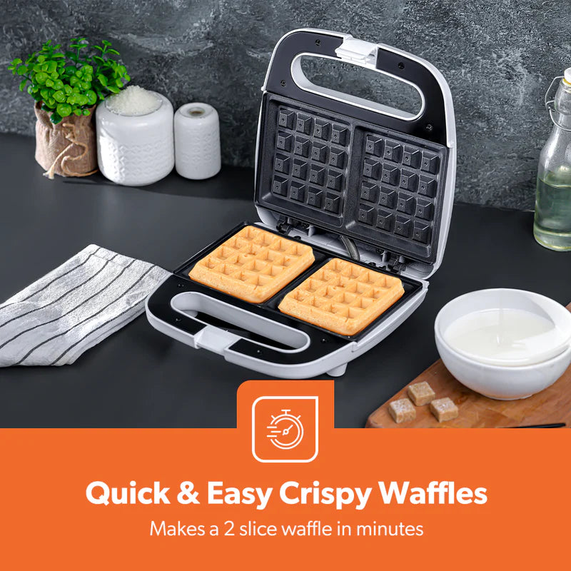 Geepas GWM676 Waffle Maker | 750W Power| Non-Stick Cooking Plates | Dual Indicator Lights | Cool-Touch Handle | Overheat Protection | Easy to Clean | 2 Years Warranty