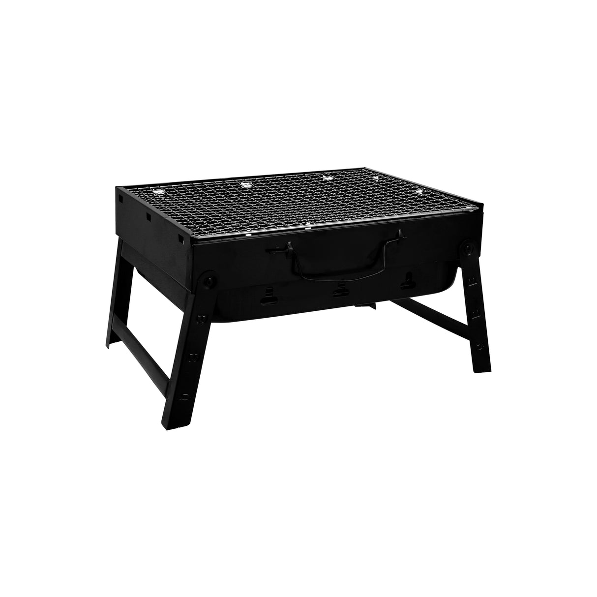 Barbeque Stand with Grill, Iron Construction, RF10358 | Foldable Barbecue Charcoal Grill | BBQ Charcoal Grills Folding Tabletop Kabab Smoker Grill for Outdoor Camping