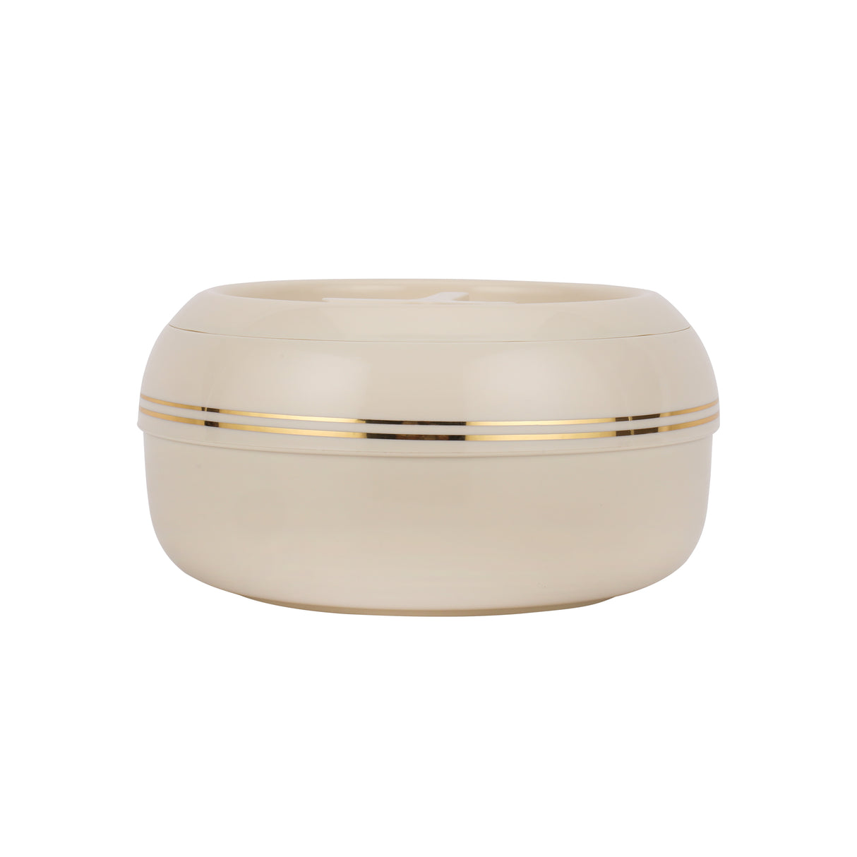 Royalford Zoria Insulated 3000ml Casserole- RF11031| PP Body with Stainless Steel Inner Casting| BPA-Free| Easy to Carry| Firm Twist Lock| Casserole with Lid| Elegant and Unique Design| Super PU Insulation| Hassle-Free| Ivory and Gold