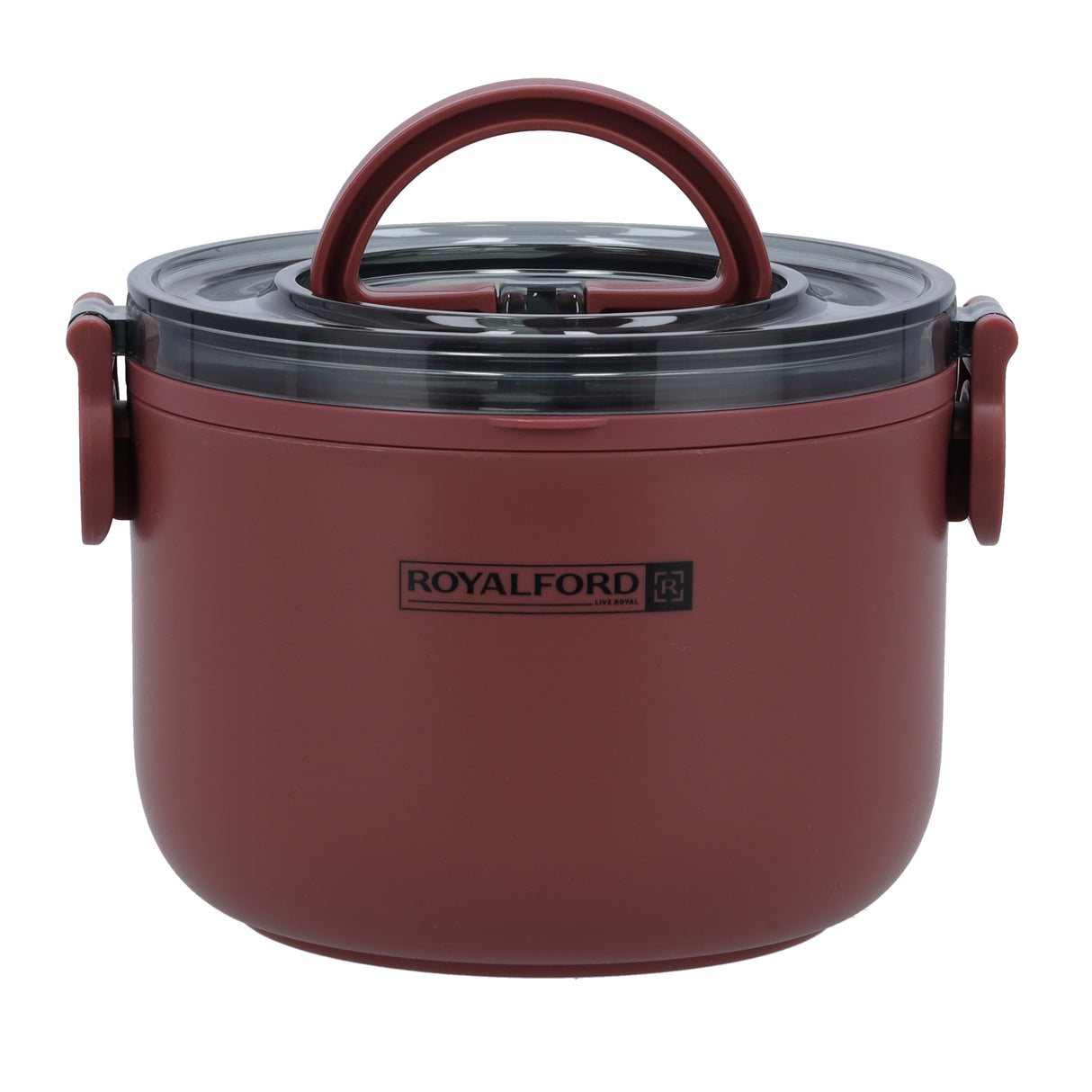 Royalford Single Layer Round Lunch Box, Stainless Steel Inner, RF11104 | 1000ml Food Storage Container with Individual Compartments | Durable Leak-Proof Eco-Friendly