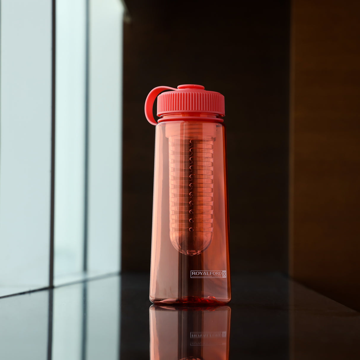 Royalford 700 ML Sports Water Bottle with Infuser- RF11142| Polymer Bottle Perfect for Home, Office, Gym| 100% Food-Grade, BPA-Free and Eco-Friendly