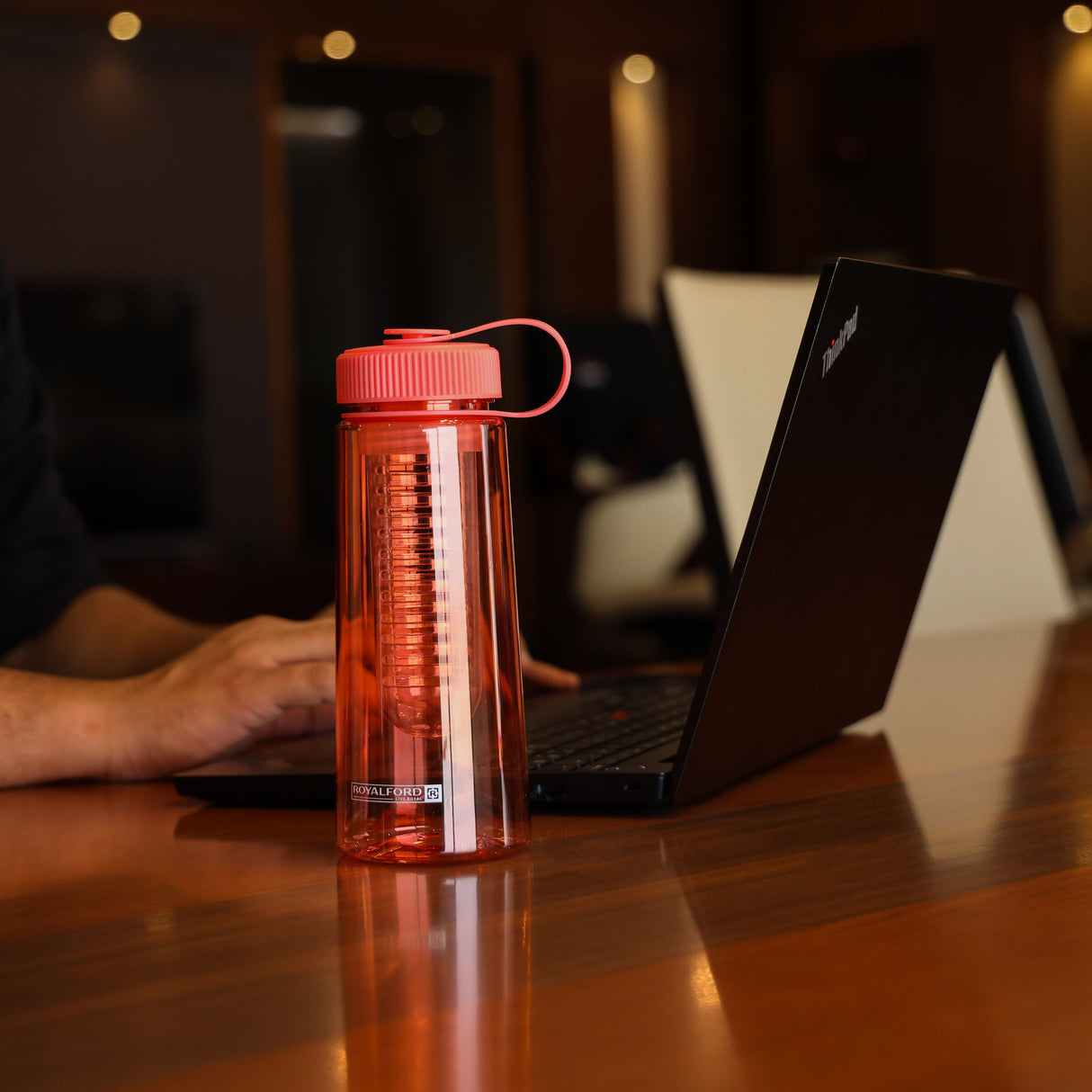 Royalford 700 ML Sports Water Bottle with Infuser- RF11142| Polymer Bottle Perfect for Home, Office, Gym| 100% Food-Grade, BPA-Free and Eco-Friendly