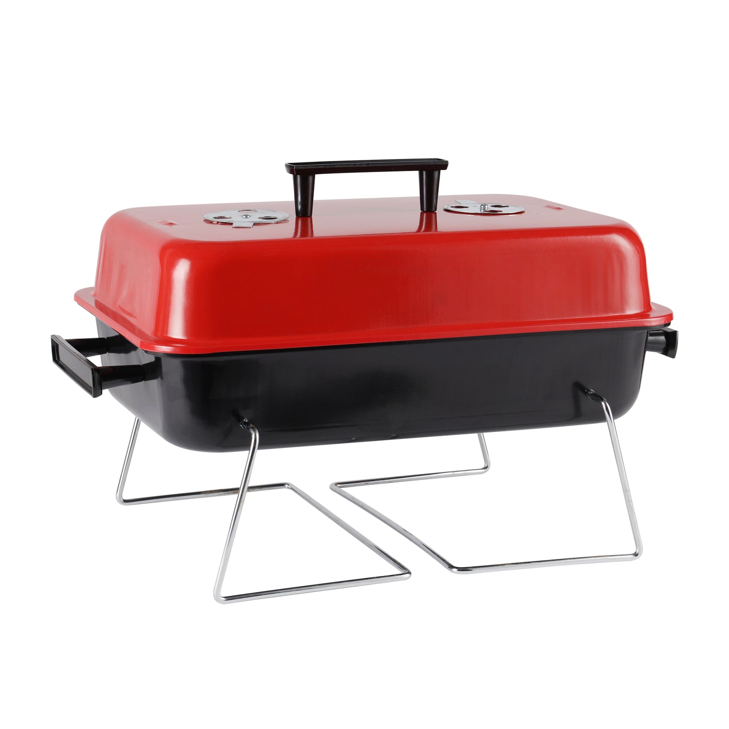 Royalford Hamburger Stove- RF11677| Portable Charcoal Grill with Large Cooking Surface| Perfect for Indoor, Camping, Hiking and Other Outdoor Entertainment| Strong, Sturdy and Durable Stamped Steel Construction with Chrome Plate Cooking Grid| Red