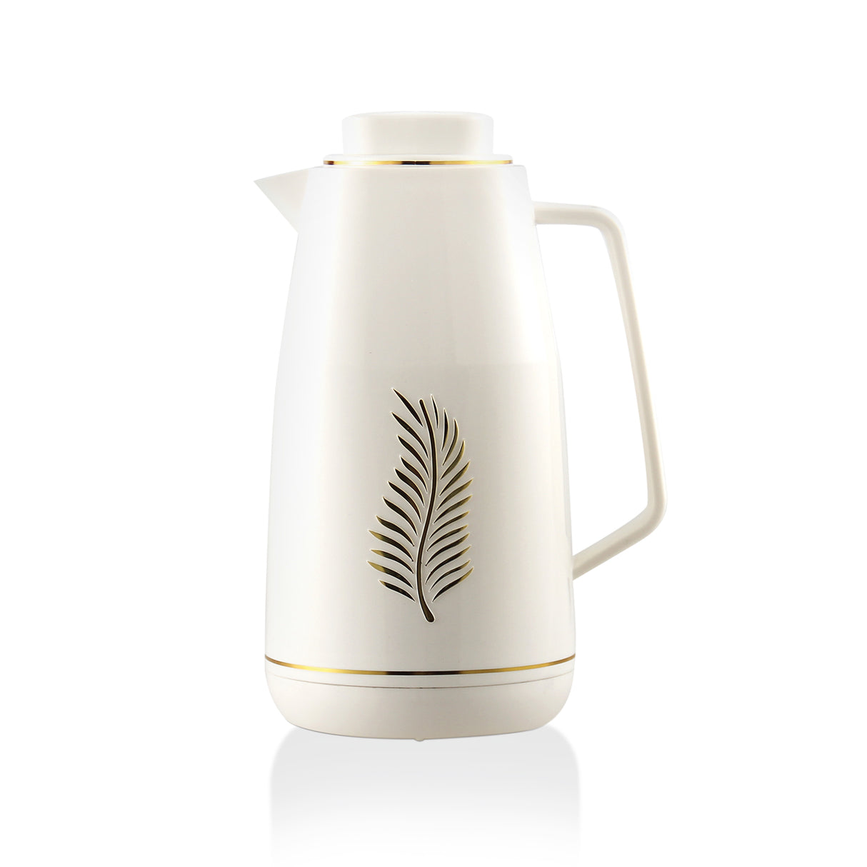 Royalford 1.0 L (33.5 oz) Vacuum Flask- RF12144/ with Pink Glass Inner and PP Outer Body/ Keeps Your Drinks Hot or Cold, Asbestos-Free and Hygienic/ Leak-Proof and Portable Design/ Suitable for Indoor and Outdoor Use/ Gold and White