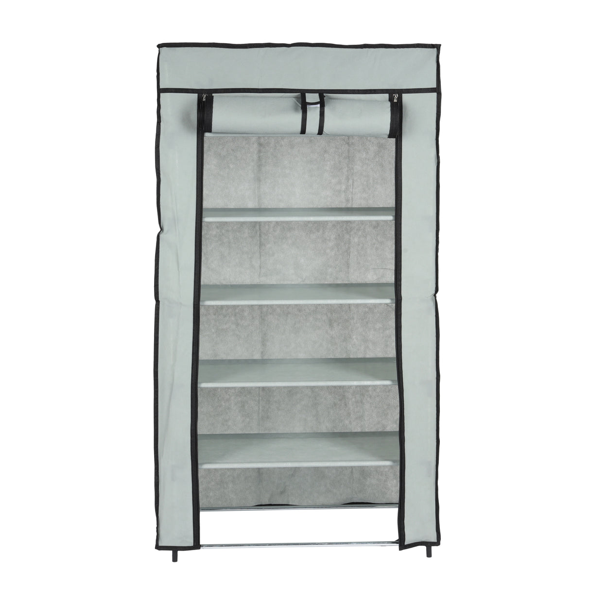 Royalford 7 Tier Shoe Rack- RF12425/ Fabric Cabinet, Strong Metal Rods, Easy to Assemble/ Multi-Purpose Storage Rack for Slipper, Sandals, Shoes, Grey