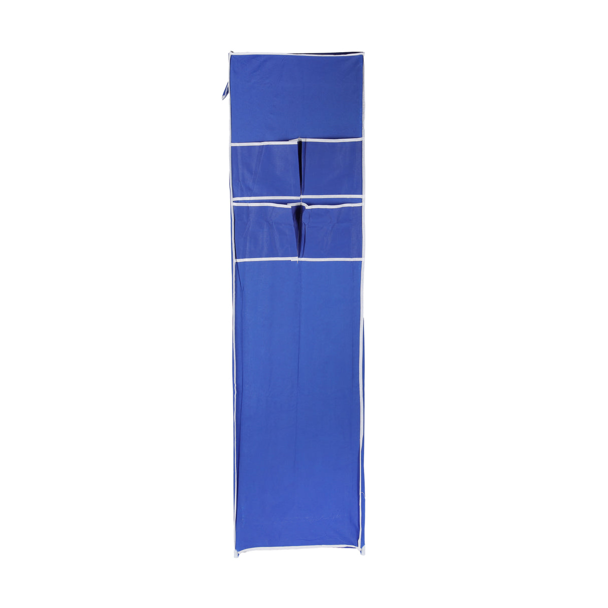 Royalford Wardrobe- RF12427/ Fabric Cabinet with Zipper Closure, Strong Metal Rods, Easy to Assemble/ Multi-Purpose Storage for Clothes, Shirt, Dress,  Blue
