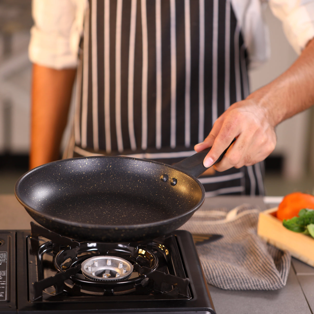Royalford Elite 7-Piece Forged Aluminum Cookware Set- RF12622/ Durable Nonstick Granite Coating with 5-Layer Construction, Includes Casserole, Saucepan, Fry Pan