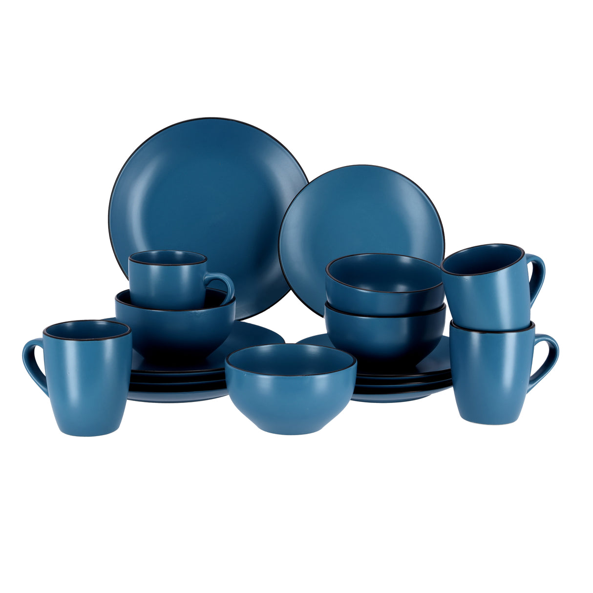 Stoneware Dinner Set, 16pcs, RF9869 - Dishwasher Safe, Freezer Safe Oven Safe, Eco Friendly, Beautiful Elegant Design, Ideal for Family Meals and Casual Gatherings Etc