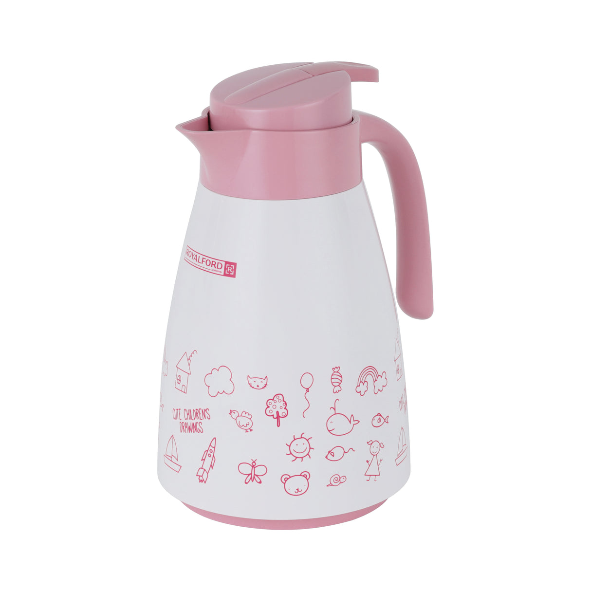 Royalford Vacuum Flask with Glass Liner - Thermos Flask with Double Wall Design | Jug Flask, 14 Hours Hot & 36 Hours Cool Retention | Perfect for Coffee, Water, Milk & More