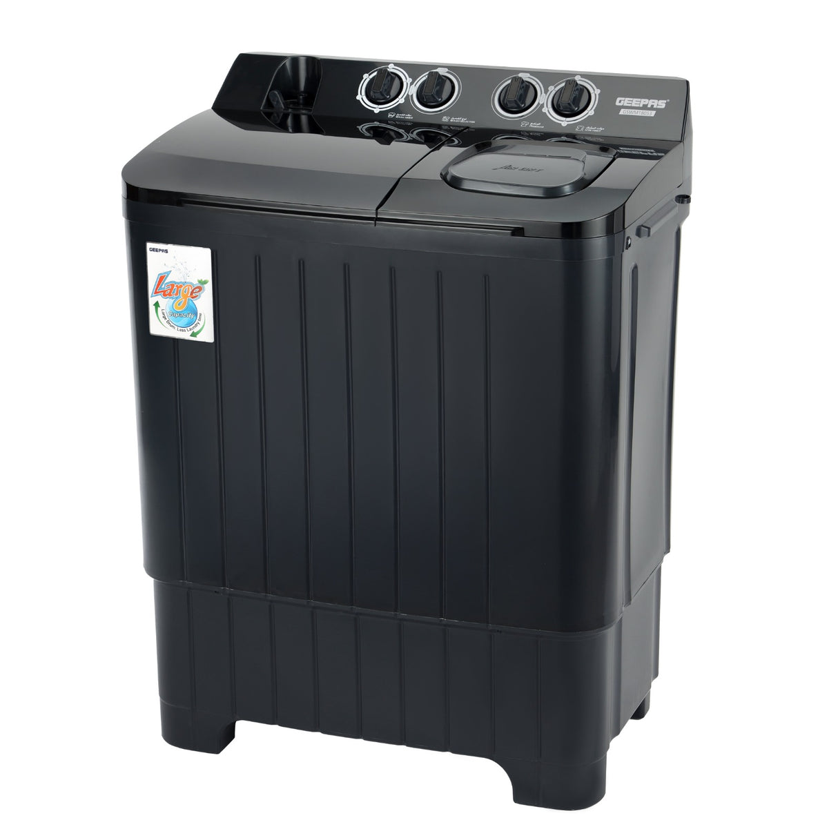 Geepas Twin Tub Washing Machine GSWM18053 | Semi-Auto | Spin Dry