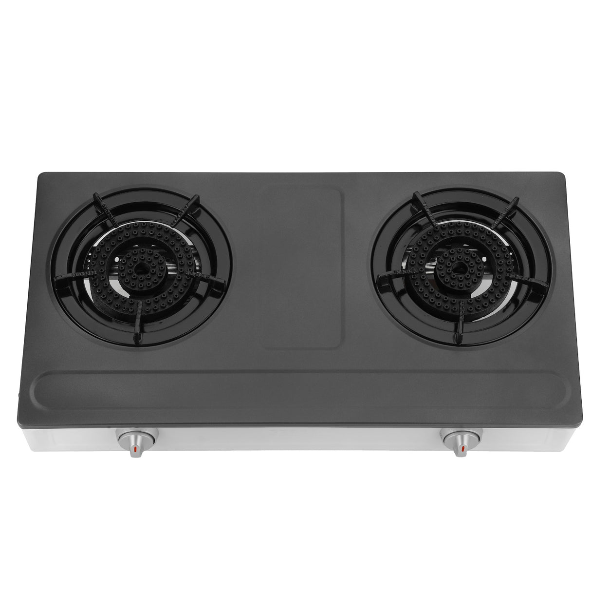Geepas GGC31048 Stainless Steel Gas Cooker | 2 cast iron burners| auto ignition| low gas use saves 60%| heavy enamel pan support| durable| easy to clean| 2-year warranty