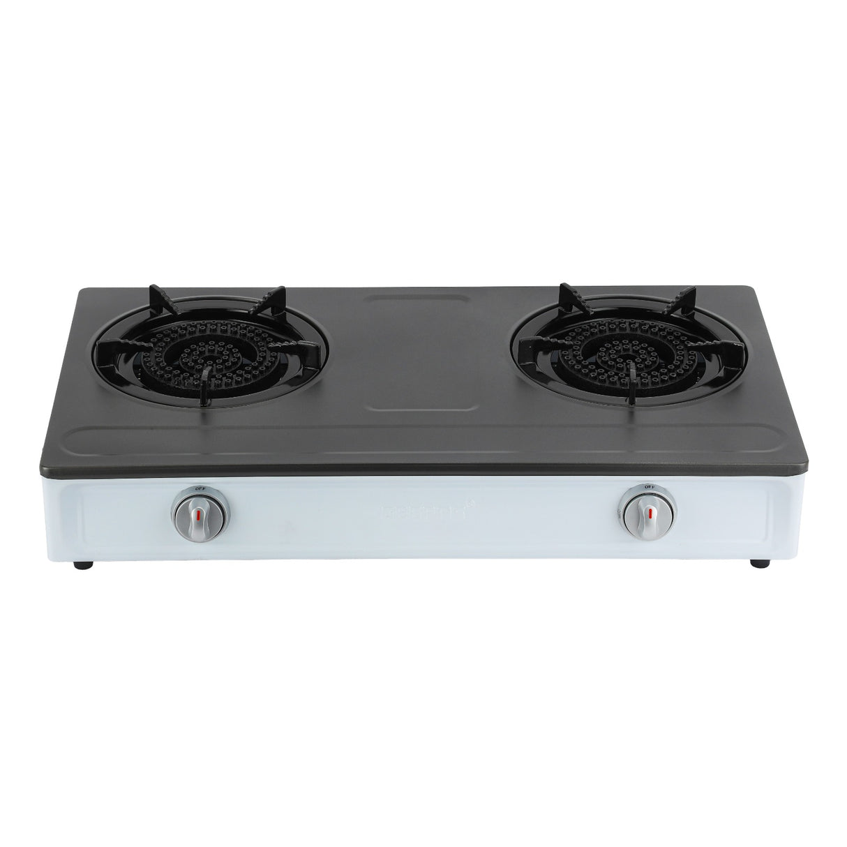 Geepas GGC31048 Stainless Steel Gas Cooker | 2 cast iron burners| auto ignition| low gas use saves 60%| heavy enamel pan support| durable| easy to clean| 2-year warranty