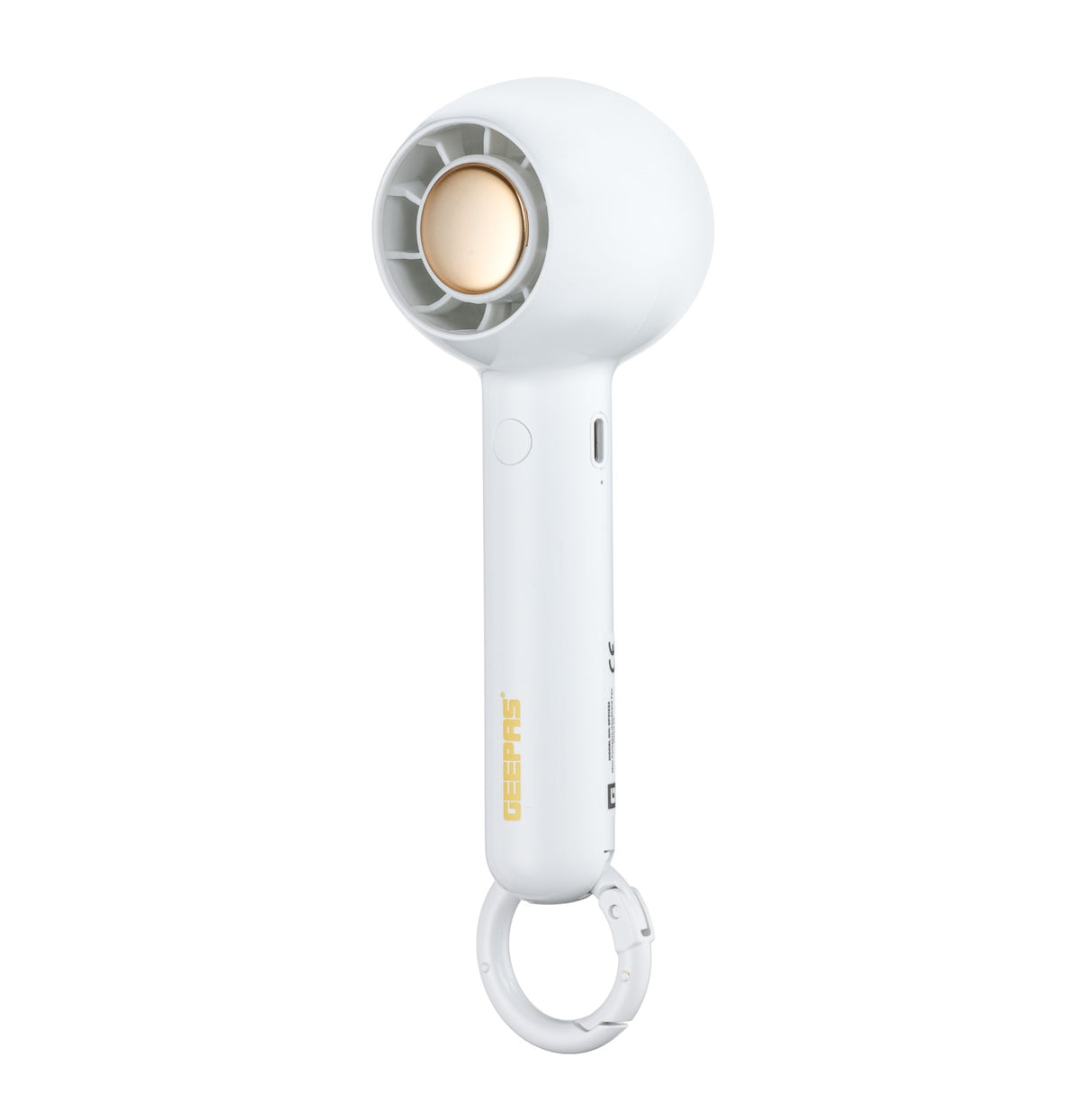 Geepas Mini Portable Handheld Fan- GF21222/ 2 Speed Control, 4 Hours Long Working Time/Small, Lightweight, Rechargeable for Indoor and Outdoor Use/White, 2 Years Warranty