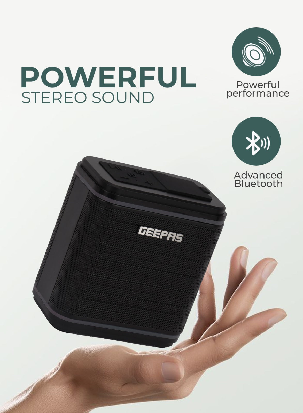 Geepas GMS11200 Bluetooth Speaker | 1800mAh Rechargeable Battery | Up to 6 Hours Playback Time | Multi-Connectivity Support | Portable Wireless Music Sound System