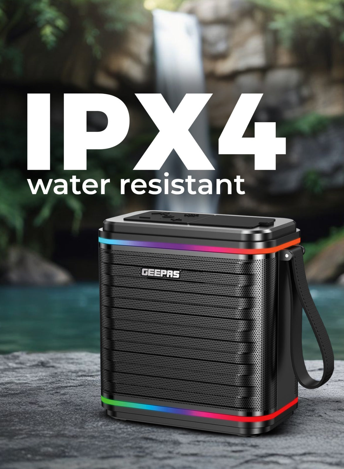 Geepas GMS11200 Bluetooth Speaker | 1800mAh Rechargeable Battery | Up to 6 Hours Playback Time | Multi-Connectivity Support | Portable Wireless Music Sound System