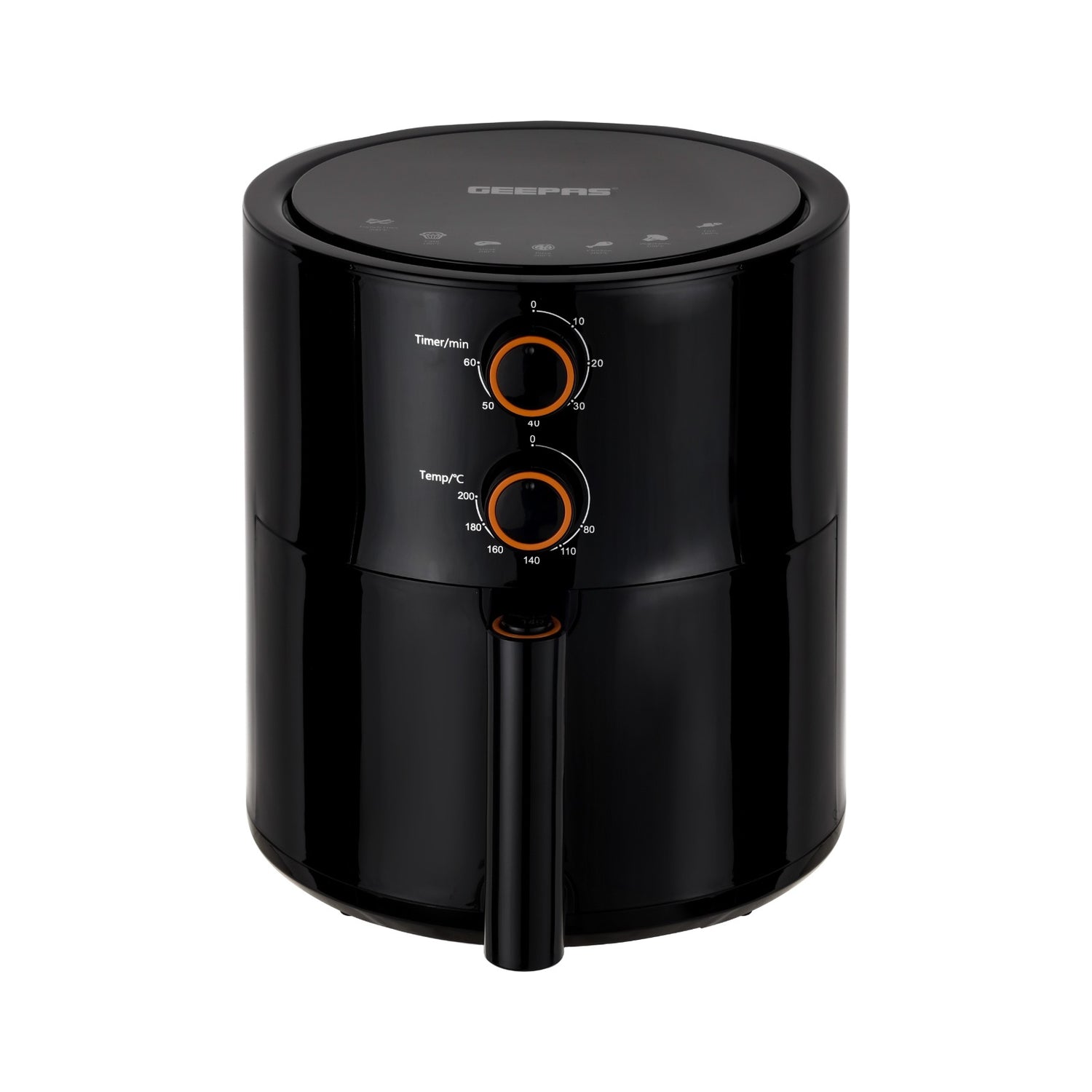 Geepas Air Fryer- GAF37513/ 4.0 L Pot, Non-Stick Coating, with Vortex Frying Technology/ Multiple Function, 1-60 Min Timer, Temperature 80-200 Degree Celsius, Black