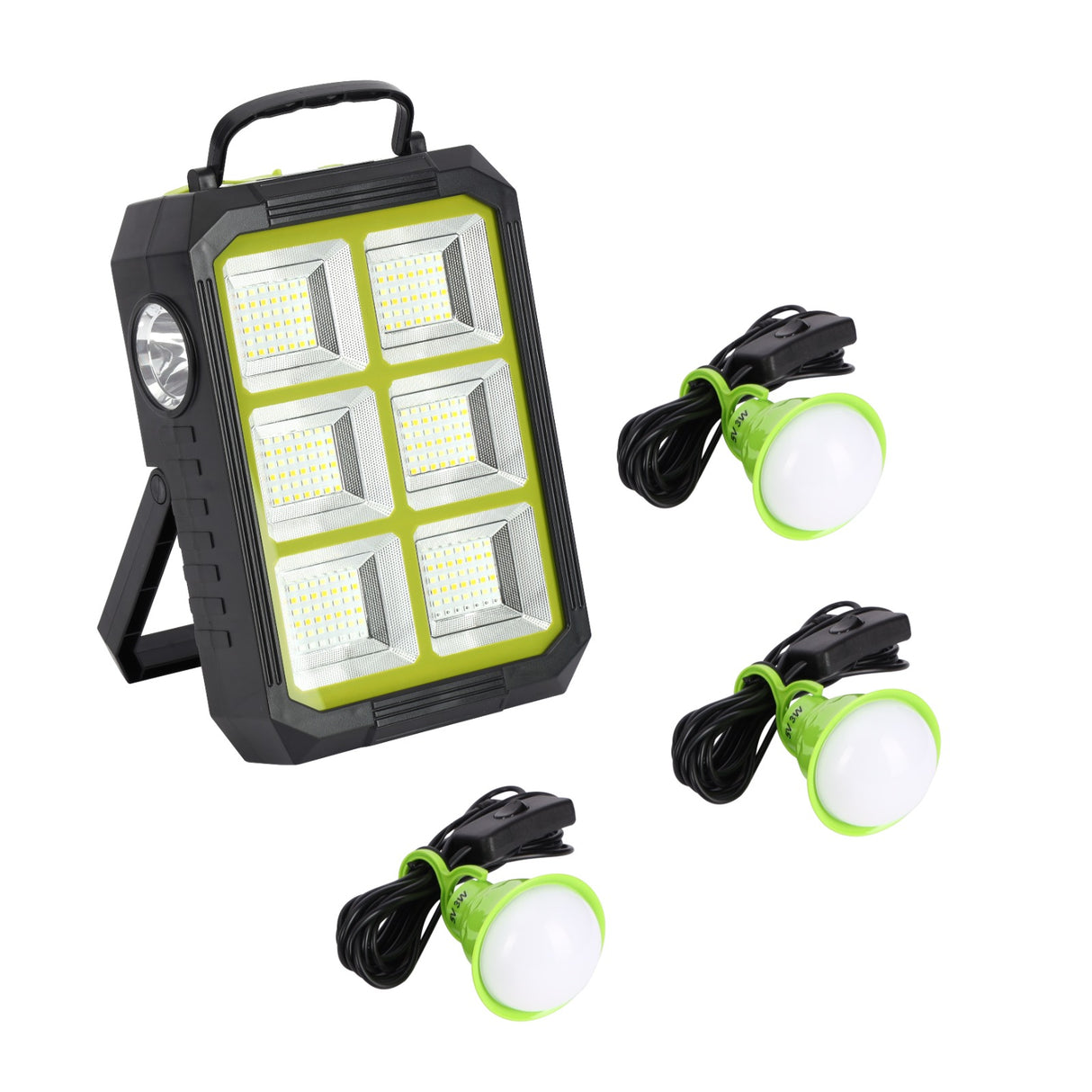 Geepas 300W Solar Floodlight GWL51097 | 5400mAh Battery, 252 LEDs, Rechargeable & Flexible, Wide Coverage, Perfect for Outdoor, Camping & Emergency, 2Years Warranty