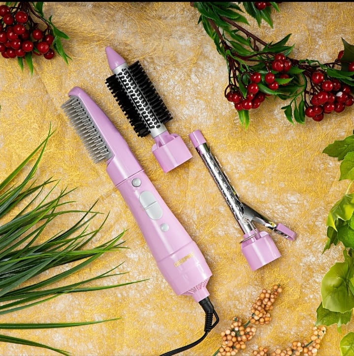 Geepas GH714 4-in-1 Hair Styler - 2 Speed Settings, Overheat Protection, 360 Swivel Cord & Cool Function - Multi-Functional Salon Hair Styler | 2 Years Warranty