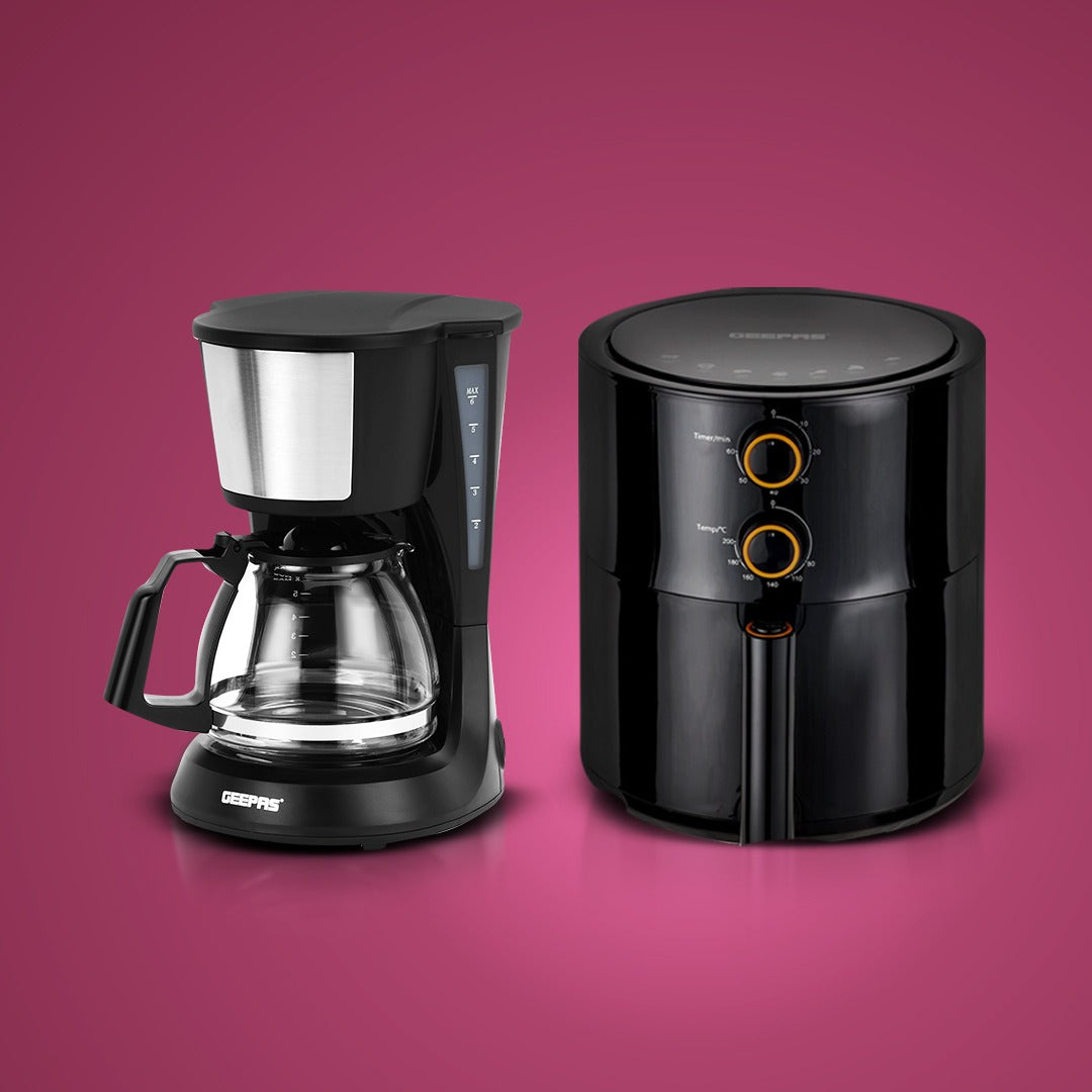 Geepas Coffee Maker & Air Fryer Combo – Perfect Duo for a Healthier, Smarter Kitchen