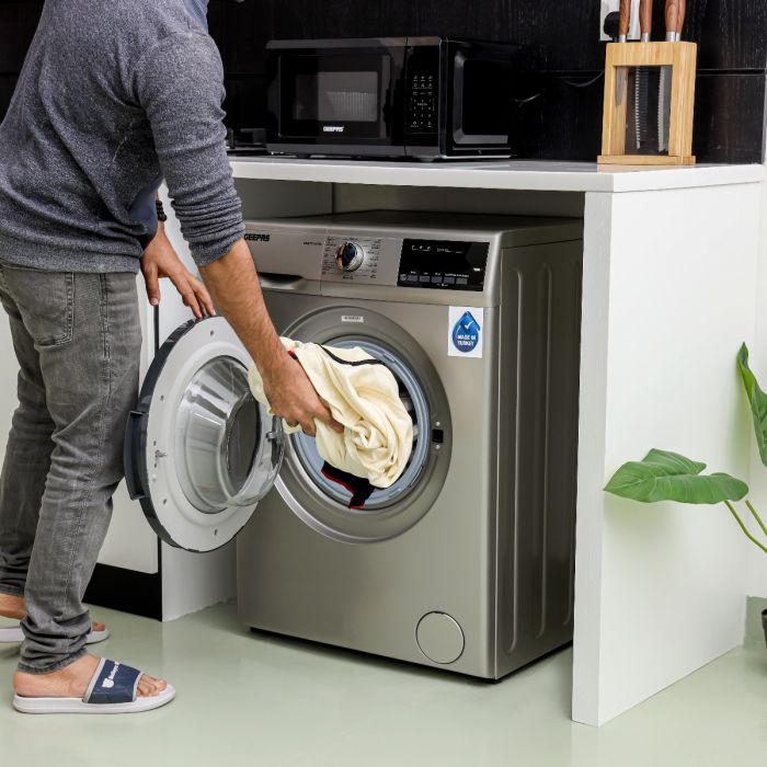 Geepas 7 KG Fully Automatic Washing Machine- GWMF7121STV| Automatic Front Load Washing Machine With Electronic Control System And Ecologic System