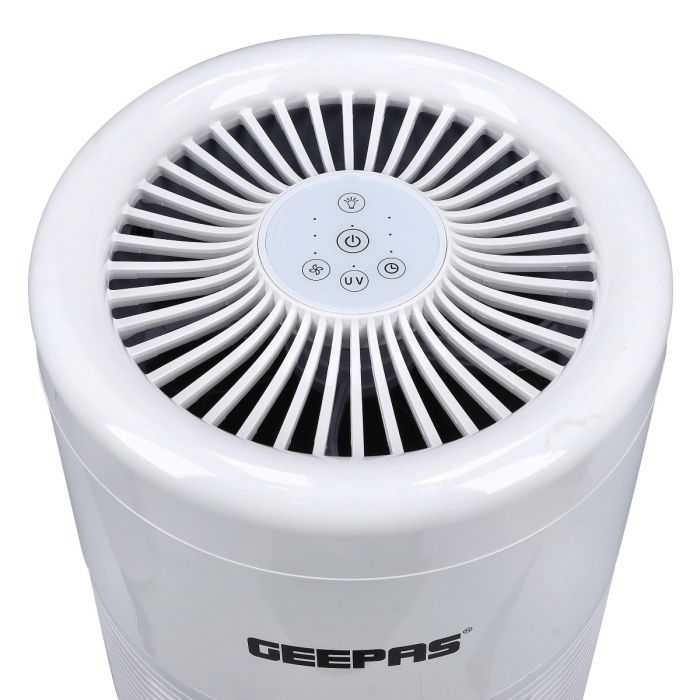 Geepas GAP16014 Air Purifier | Electronic Touch Control | 3 Fan Speeds | UV Function | Timer 2/4/8 Hours | Night Light | Filter Reset Reminder |Ideal for Home & Office