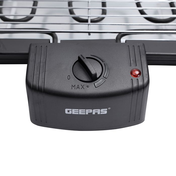 Geepas 2000W Electric Barbecue Grill - Table Grill, Auto-Thermostat Control with Overheat Protection - Space Saving, Detachable Heating Element  | 2 Years Warranty