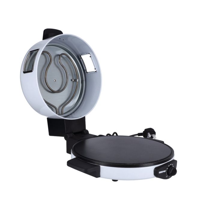 Geepas Arabic Bread Maker, 30cm Non-Stick Baking Plate, GBM63036 | Halogen Tube & Stainless Steel Heating Coil | Adjustable Double Thermostat for Perfect Cooking