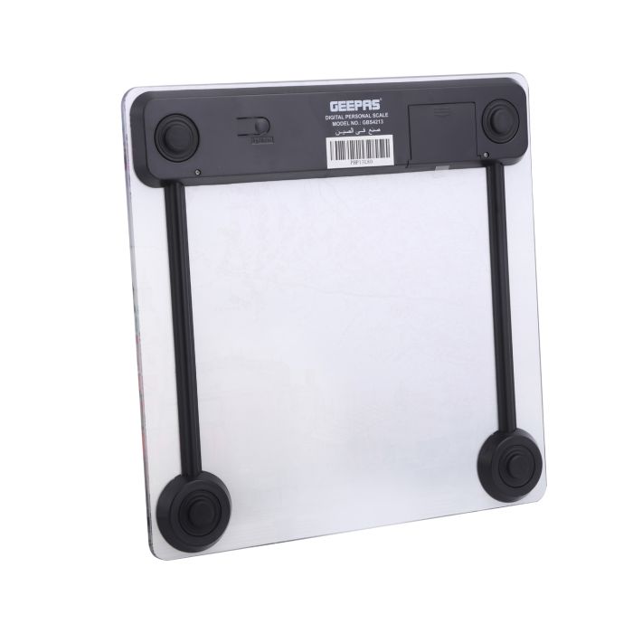 Geepas Digital Scale - General Use, Digital Display, Super Slim Design, 5mm Tempered Glass Platform, Auto On-Off, 150 Kg Capacity with 3 Units Reading | Over-Load, Auto Zero Setting | 2 Years Warranty