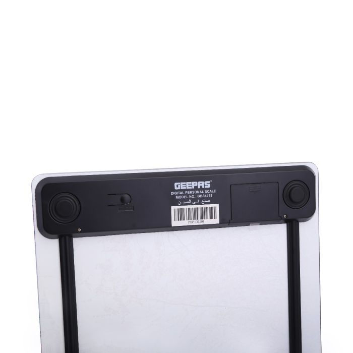 Geepas Digital Scale - General Use, Digital Display, Super Slim Design, 5mm Tempered Glass Platform, Auto On-Off, 150 Kg Capacity with 3 Units Reading | Over-Load, Auto Zero Setting | 2 Years Warranty