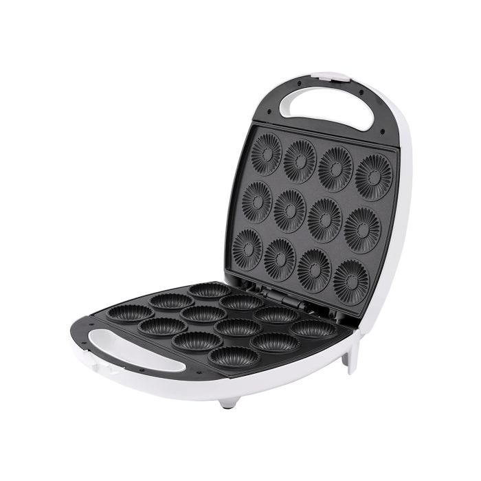 Geepas GCM3762 Mini Cake Maker | 2-in-1 Pie & Cake Maker with 12 Cup Capacity | 1400W Powerful Heating | Non-Stick Baking Plates | Ready Light Indicators| 2-Year Warranty