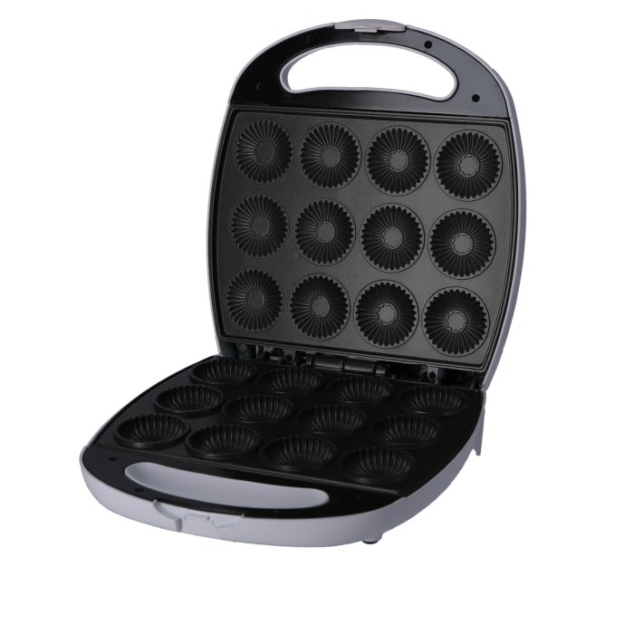 Geepas GCM3762 Mini Cake Maker | 2-in-1 Pie & Cake Maker with 12 Cup Capacity | 1400W Powerful Heating | Non-Stick Baking Plates | Ready Light Indicators| 2-Year Warranty