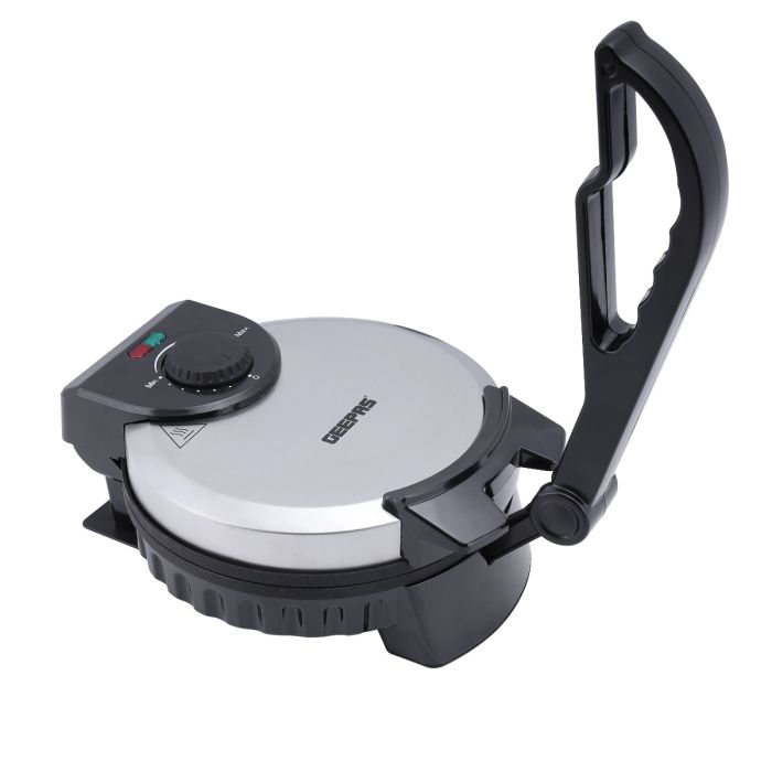 Geepas 8 Inch Chapathi Maker GCM5429 | 1000W  | Non-Stick Plates, Adjustable Temperature Control, Safety Protection & Easy Cleaning for Quick, Soft & Round Chapathis