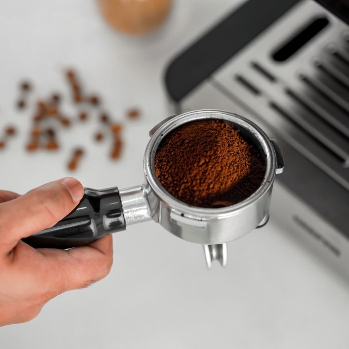 Geepas GCMG1325S Espresso & Cappuccino Coffee Machine | 20 Bar High-Pressure Pump, Built-In Coffee Grinder, Frothing Steam Wand, Dual Filter | A43 Platinum Series