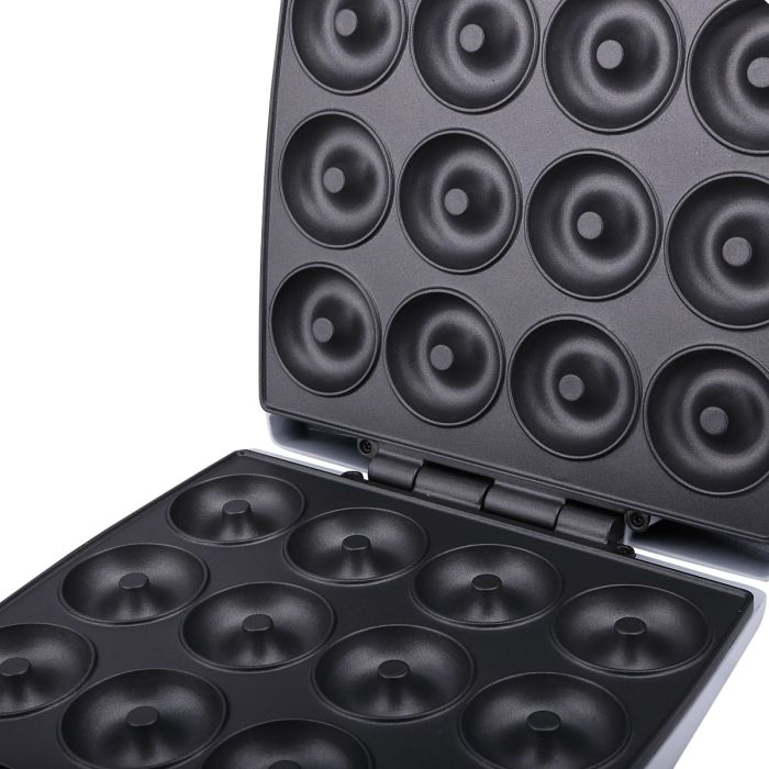 Geepas Mini Doughnut Maker GDM3760 | 12-Piece Donut Plate | 1100W Power | Auto Temperature Control | Non-Stick Plates | Compact & Safe Design |  2-Year Warranty