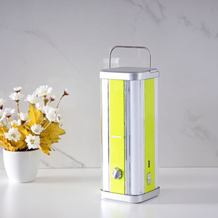 Geepas Multifunctional LED Lantern 4000mAh | Emergency Lantern with Light Dimmer Function | Super Bright LEDs, 4 Hours Working |Ideal to Charge Personal Devices | 2 Years Warranty