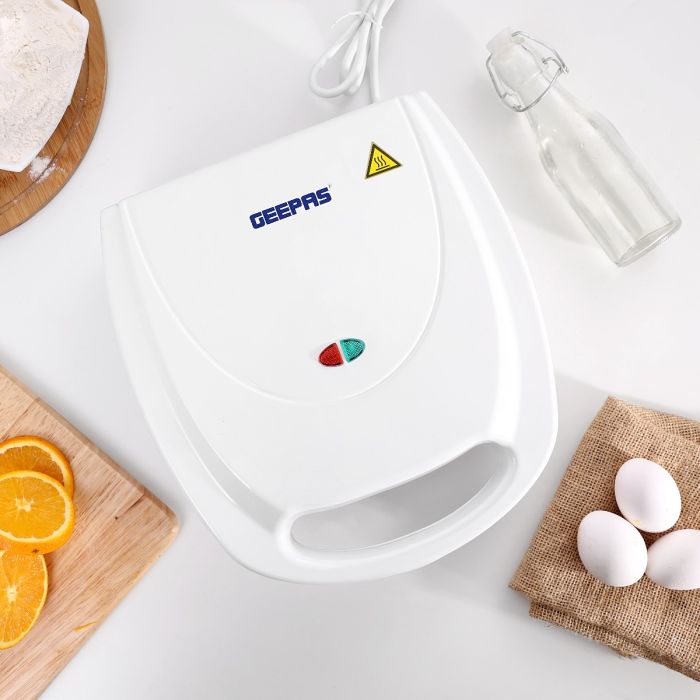 Geepas GCM3762 Mini Cake Maker | 2-in-1 Pie & Cake Maker with 12 Cup Capacity | 1400W Powerful Heating | Non-Stick Baking Plates | Ready Light Indicators| 2-Year Warranty