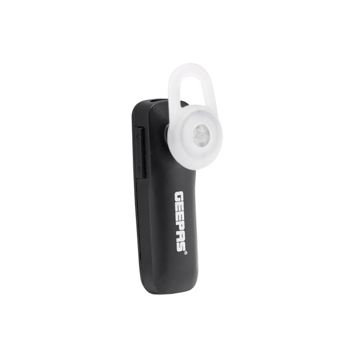 Geepas GEP4716 - Bluetooth Ear Phone - Single Bluetooth Earpiece Headphone Wireless Earphone 2.5Hrs Talk time | 60 mAh Battery, Hands Free | Business for iPhone Mobile Phone, HD Sound Function for Meeting