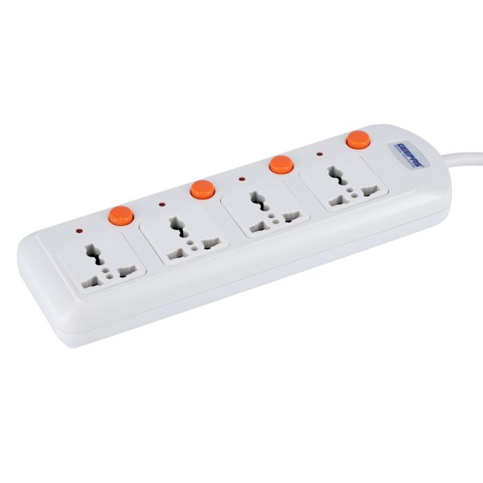 Geepas 4 Way Extension Board VDE Plug with Individually On/Off Switch GES4003-VDE- Power Extension Socket -Multi Plug Power Cable
