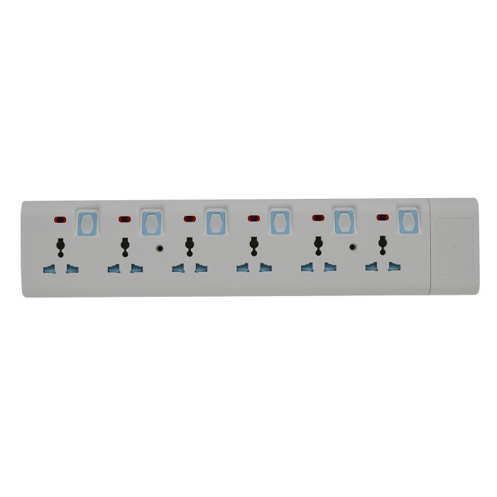 Geepas 6 Way Extension Socket 13A - Extension Strip with 6 Led Indicators with Power Switches | 3 Meter Cord| Ideal for All Electronic Devices | 2 Years Warranty