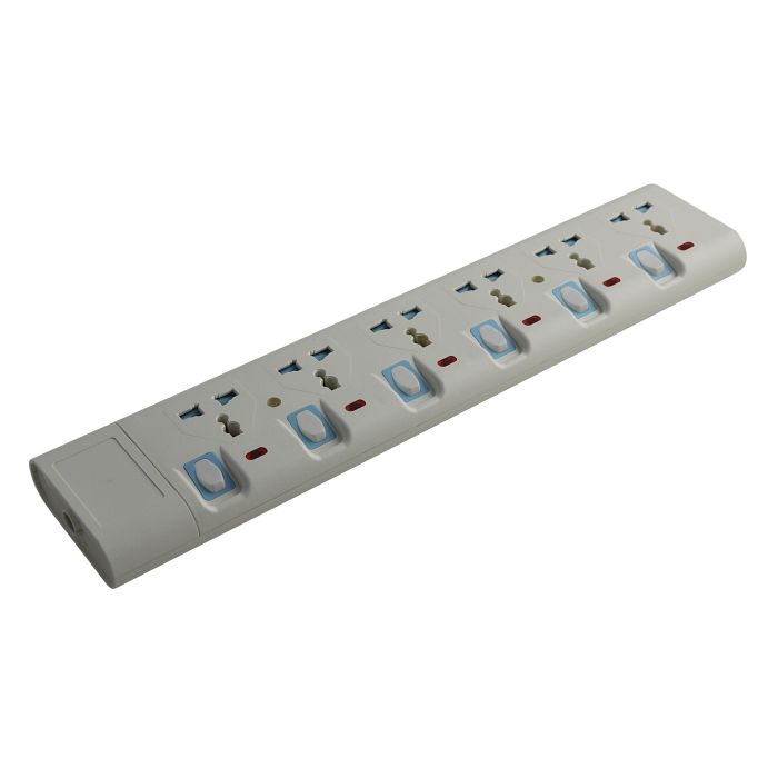 Geepas 6 Way Extension Socket 13A - Extension Strip with 6 Led Indicators with Power Switches | 3 Meter Cord| Ideal for All Electronic Devices | 2 Years Warranty