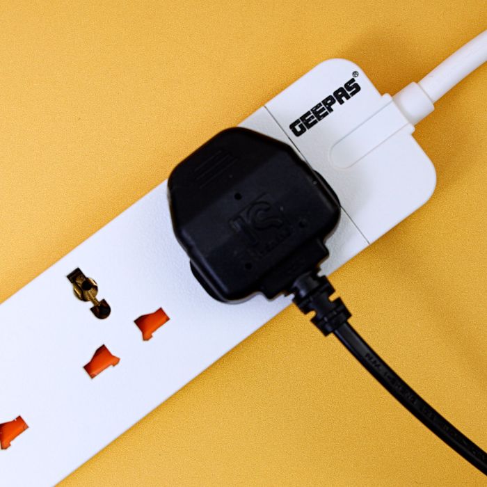 Geepas 4 Way Extension Socket 13A - Extension Strip With Led Indicators | Child Safe |Extra Long Cord with Over Current Protected | Ideal For All Electronic Devices
