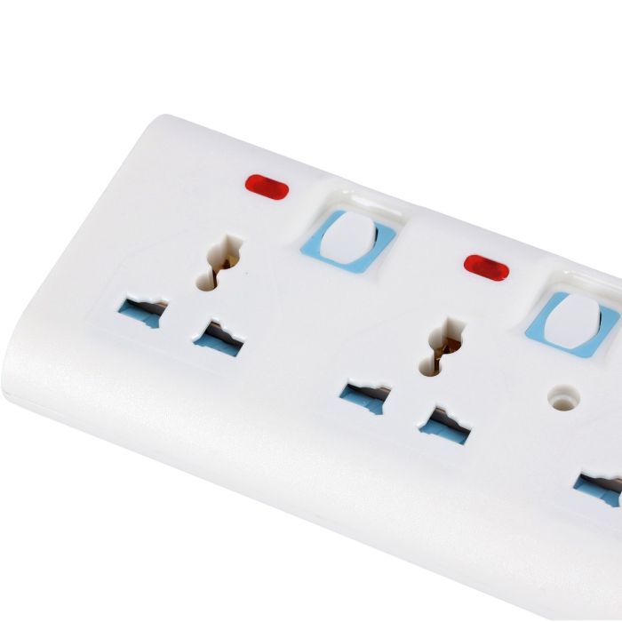 Geepas 3 Way Extension Socket 13A - Extension Lead Strip with Led Indicators | Child Safe, Extra Long Cord with Over Current Protected | Ideal for All Electronic Devices | 2 Years Warranty